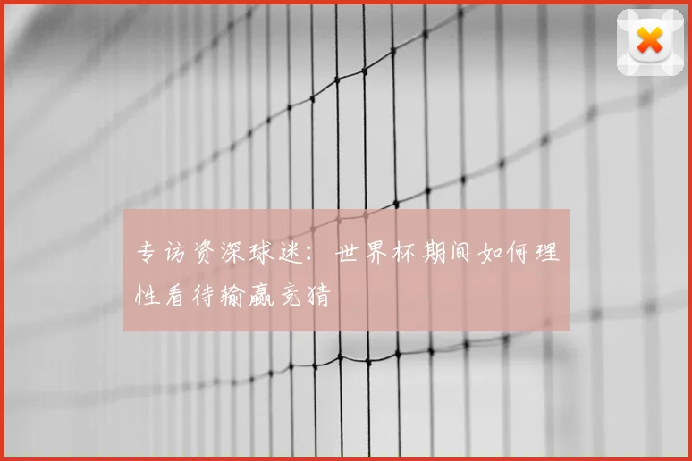 专访资深球迷:世界杯期间如何理性看待输赢竞猜